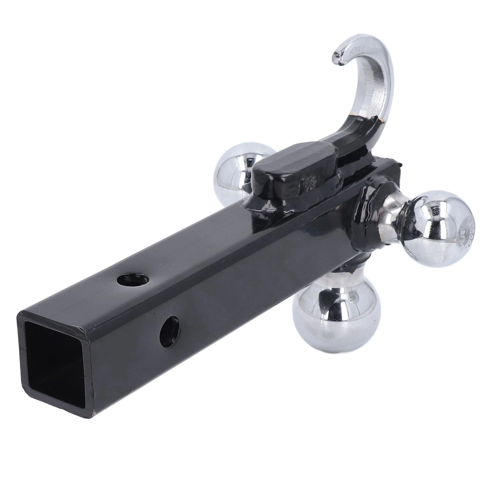 

Trailer Hitch Triball Mount with Hook Stainless Steel High Load Capacity Trailer Receiver Hitch Triple Ball Mount for Vehicle