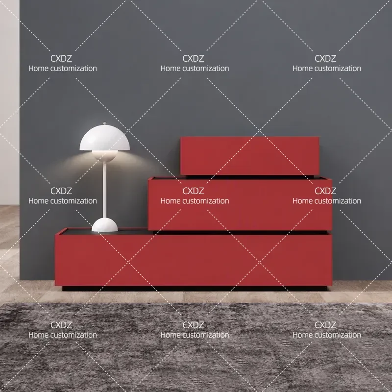 Italian Minimalist Chest Modern Living Room Storage Drawer Cabinet Bedroom Bedside Large Capacity Combined Cabinet