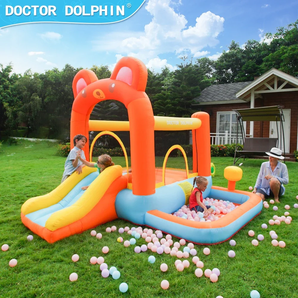 Doctor Dolphin Cute Little Bear Air Bounce House Inflatable Castle Bouncy Castle Inflatable Bounce House With Slide