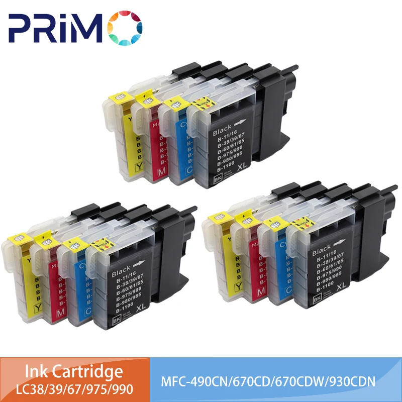 LC38 LC39 LC61 LC65 LC980 LC985 LC990 LC1100 Ink Cartridge for Brother DCP-J125 185C 195C J315W DCP-145C 185C 385C 535 Printer