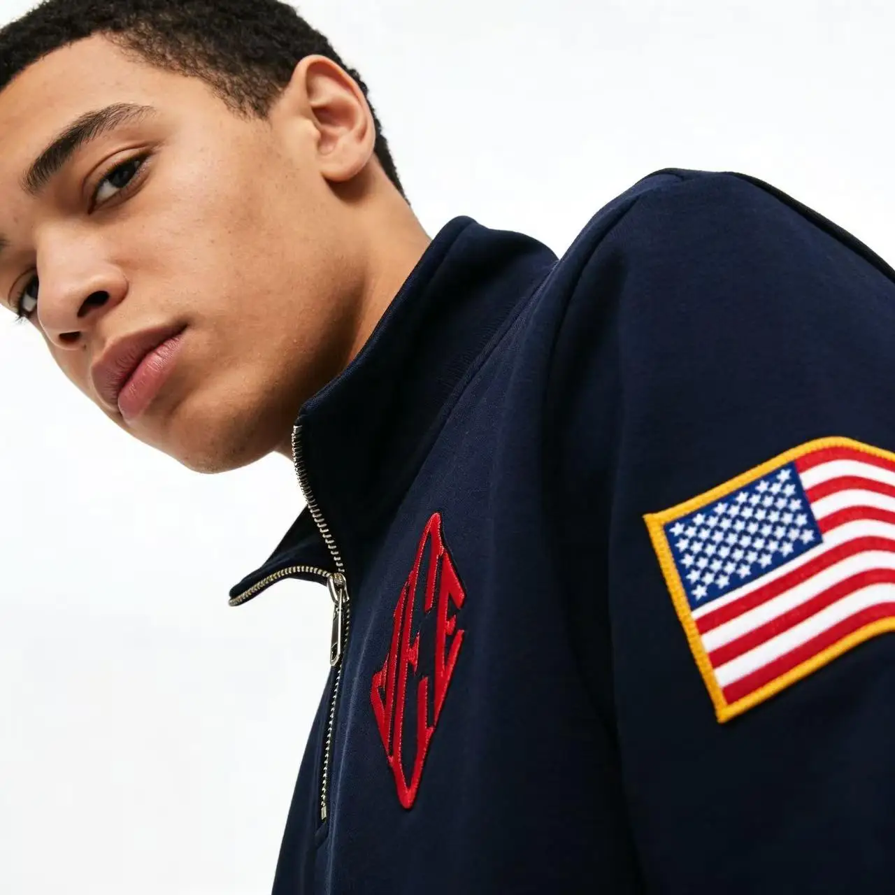 

Вышитый пуловер на молнии до четверти, классический и популярный, в стиле Y2K, с воротником-стойкой, оверсайз, женская толстовка-худи