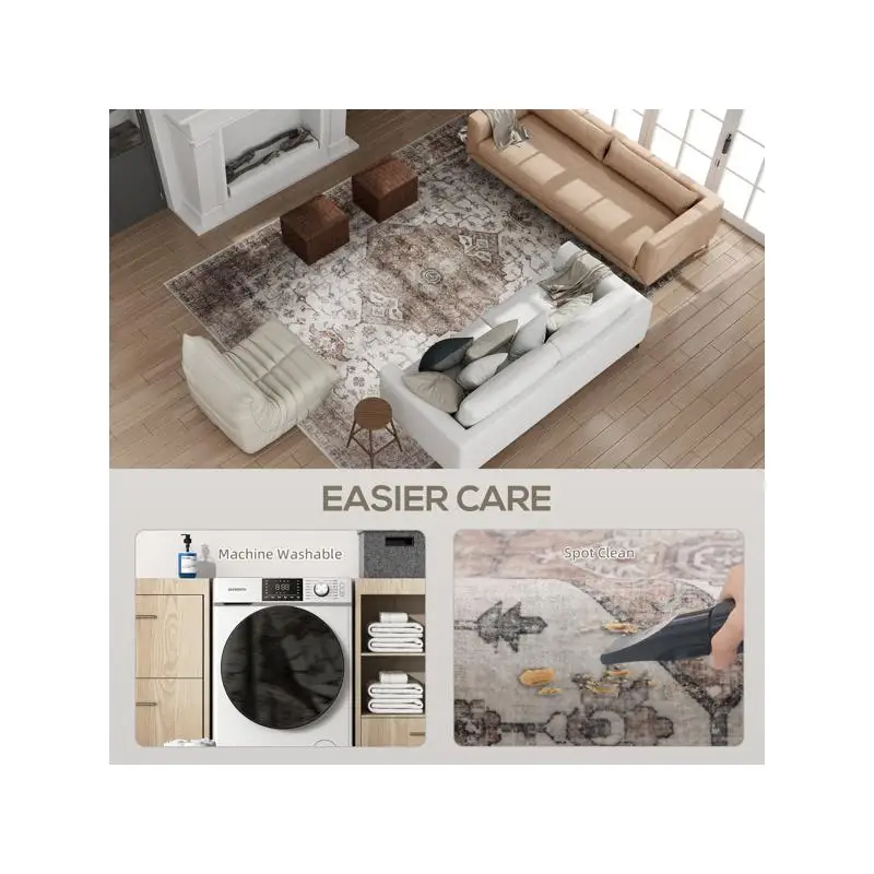 Tapete macio e durável para sala de estar, quarto, decoração de casa, antiderrapante, fácil de limpar