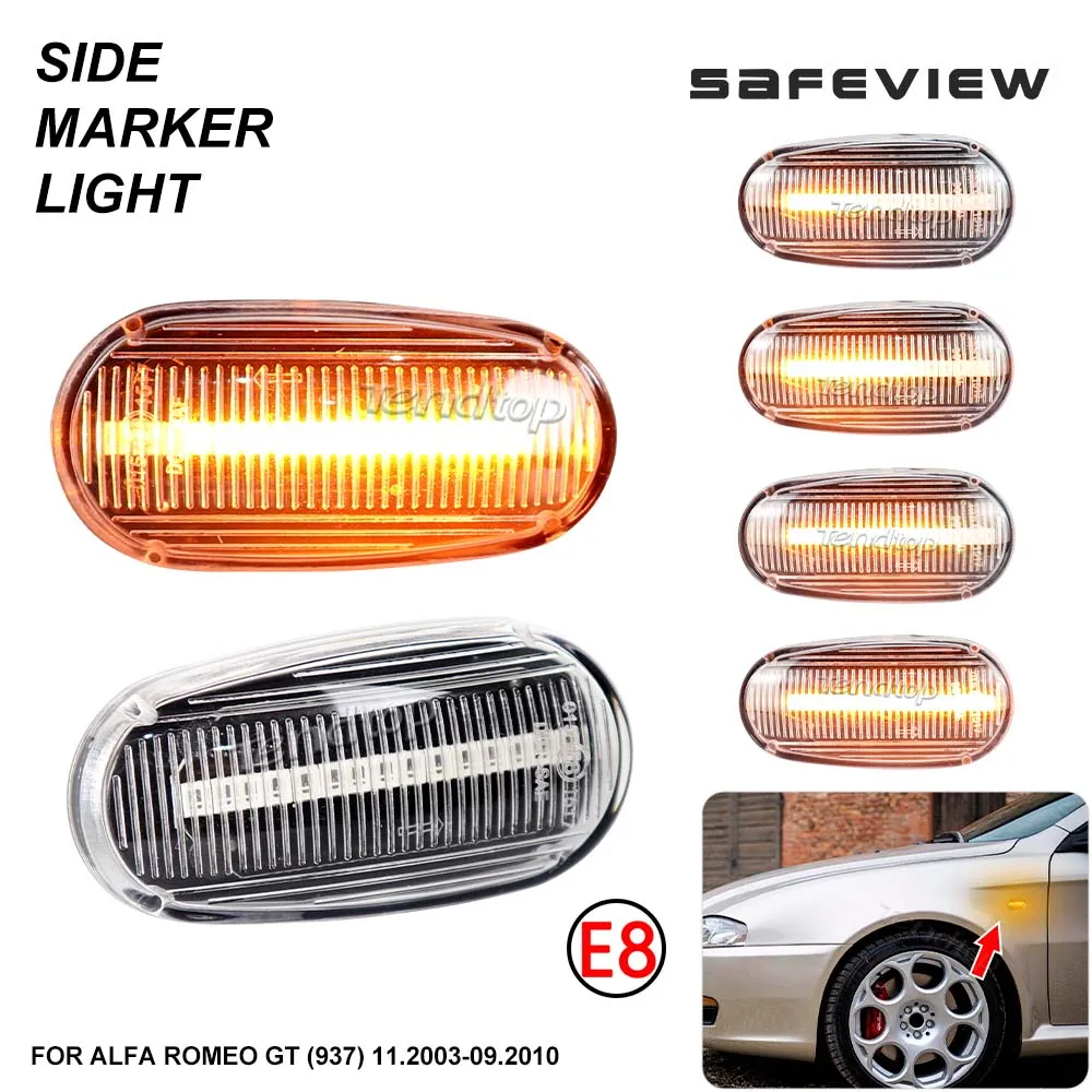 2X Dynamic LED Side Marker Lights Sequential Turn Signal Indicator Lamp For Alfa Romeo 147 GT MiTo FIAT Bravo II Hatchback