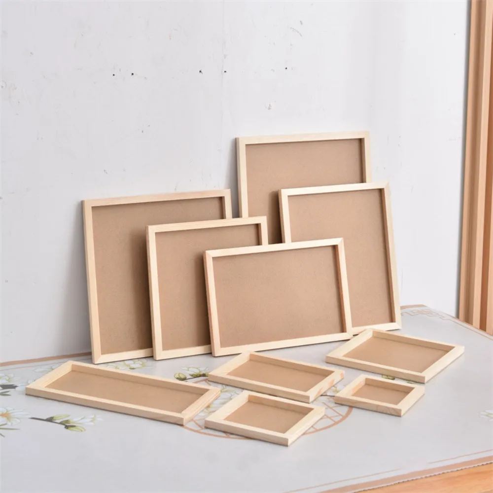 Wooden Blank Clay Frame Multi Size Creartive Wooden Photo Holder DIY Party Decor Picture Frame Children Painting Drawing