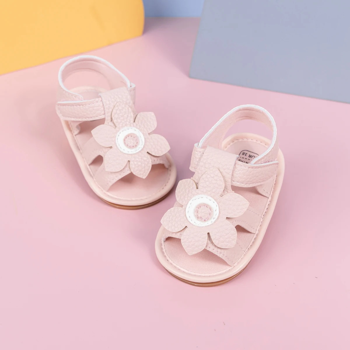 KIDSUN-Chaussures pour bébés filles et garçons, sandales d'été pour bébés, pantoufles de plage décontractées à fleurs, semelle en caoutchouc, chaussures plates pour premiers marcheurs