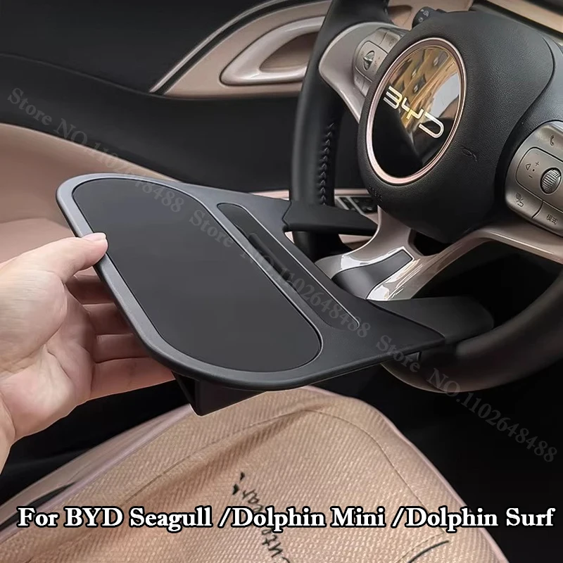 For BYD Seagull Dolphin Mini Surf Steering Wheel Laptop Tray Food Desk ABS Portable Office Table Board Seat Crevice Storage Bag