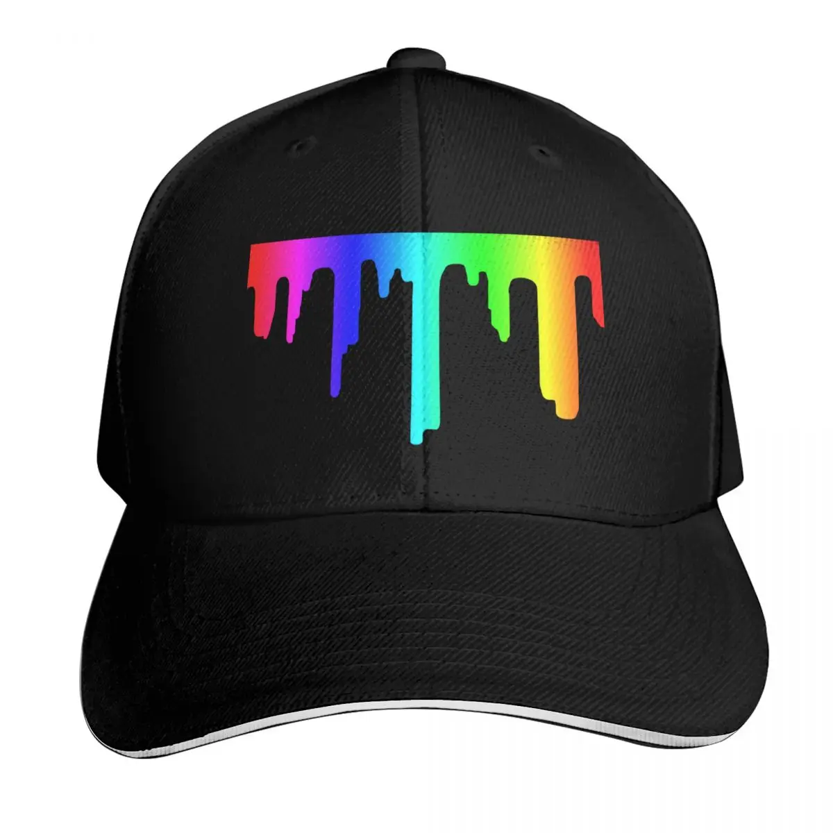 Rainbow Paint Drip Baseball Cap Casual Daily Wear Quick Dry Performance Cotton Twill Breathable