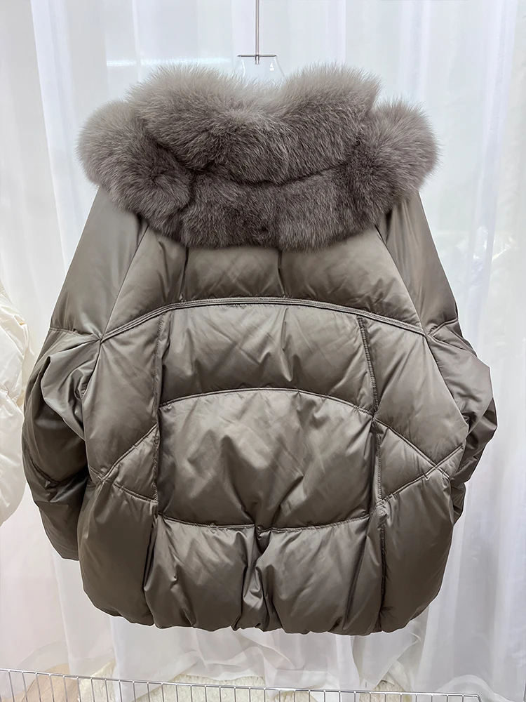 2023 New Fashion Winter Natural Fox Fur Collar Coats Puffer Jackets Women Goose Down Jacket Style Luxury Female Coats