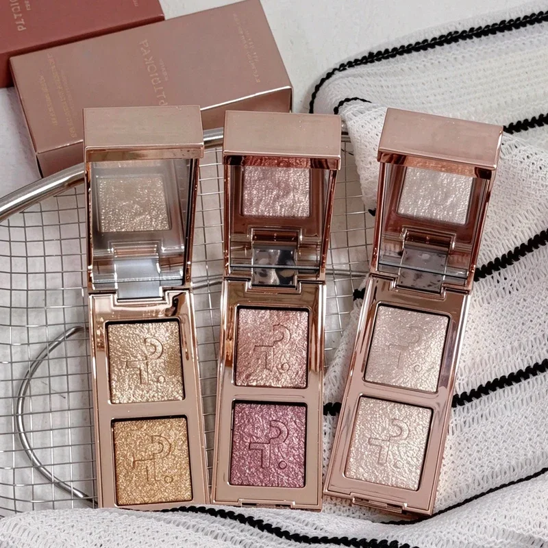 Patrick 2 Color Shimmer Eyeshadow Duo Palette & Major Headlines Double-Take Crème Powder Blush Duo Natural TA Makeup for Women