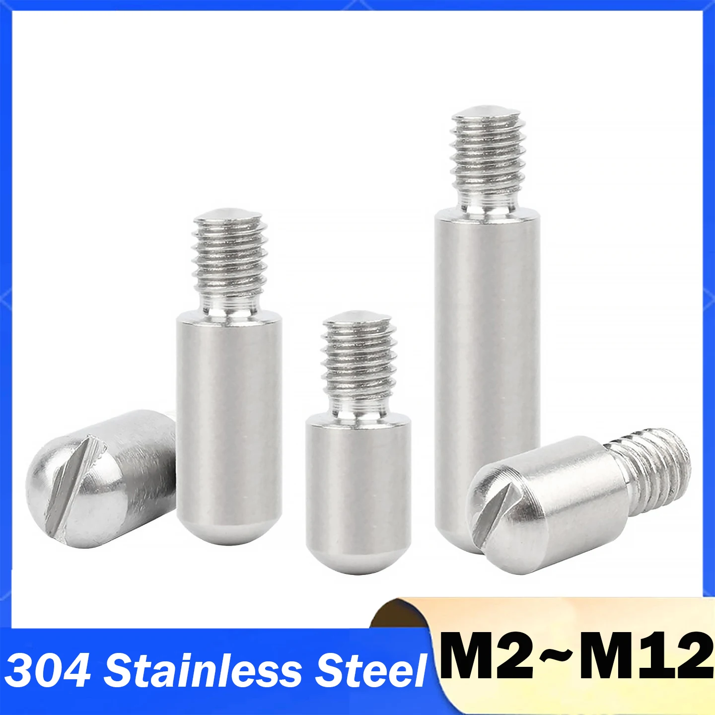 Step Screw M2 M3 M4 M5 M6 M8 M10 M12 304 Stainless Steel Slotted Cylindrical Pin Dowel Headless Axial Screw Bolt GB831