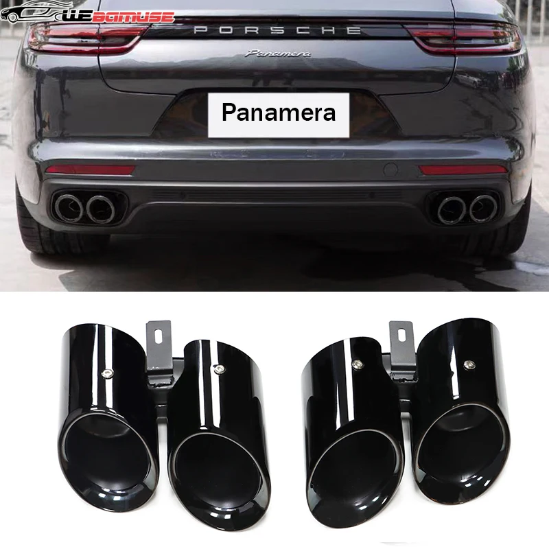 For Porsche Paramera 971 2017 to 2024 Car Exhaust Tip Upgrade Sport Quad Tailpipe Muffler Exhaust System