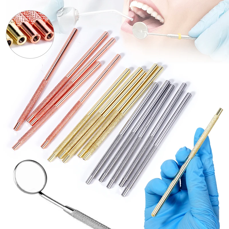 

10PCS Oral Stainless Steel Handle,Dental Mirror Handle, Portable Mirror Handle, Anti Slip Handle, Does Not Include Small Mirrors