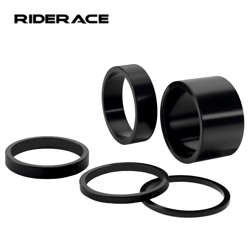 RIDERACE Fahrrad-Steuersatz-Abstandshalter aus Aluminiumlegierung 28,6 mm 1-1/8 Zoll, verstellbare MTB-Fahrrad-Vordergabel-Vorbau-Unterlegscheibe 2/3/5/10/20 mm