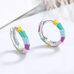 KOFSAC – boucles d'oreilles en argent Sterling 925 pour femmes, bijoux créoles arc-en-ciel, à la mode, créatif, cadeau d'anniversaire, nouvelle collection