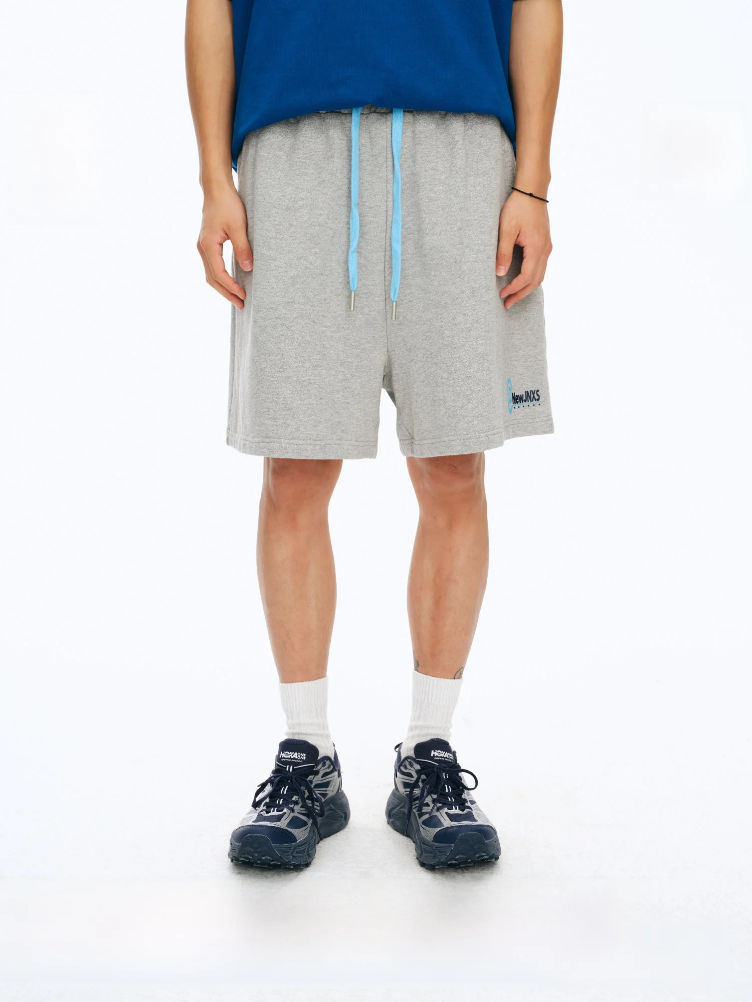 

NewJNXS Heavyweight Washed Brushed Sports Shorts Summer Color Collision Rope Versatile Breathable Five-Quarter Length Casual ...