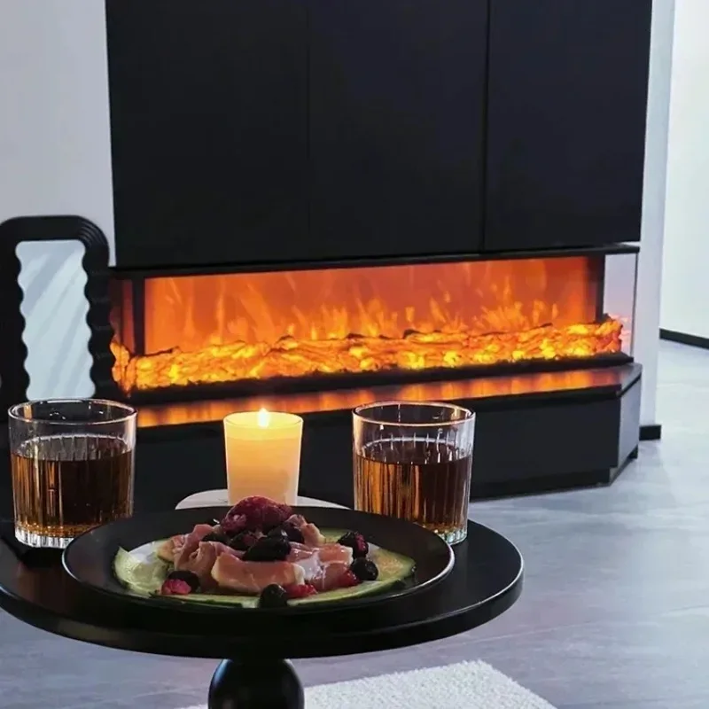 

Современные домашние 3-сторонние стеклянные печи объемного звучания 150 см/60 дюймов с большинством реалистичных природных декоров, цифровым электрическим камином