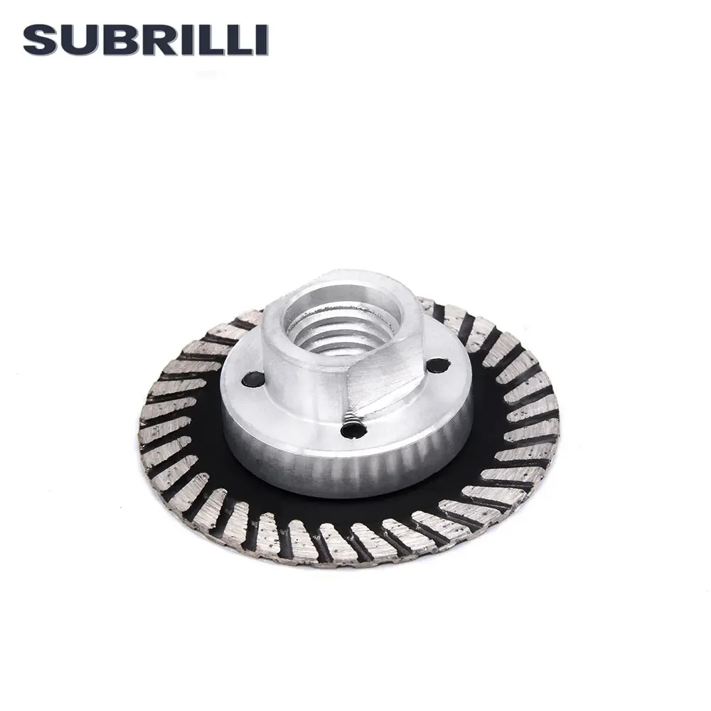 Imagem -04 - Subrilli Diâmetro 60 mm Seco e Molhado Prensado a Quente Mini Turbo Diamante Escultura Disco Lâmina de Serra de Corte com Conexão M14 Flange