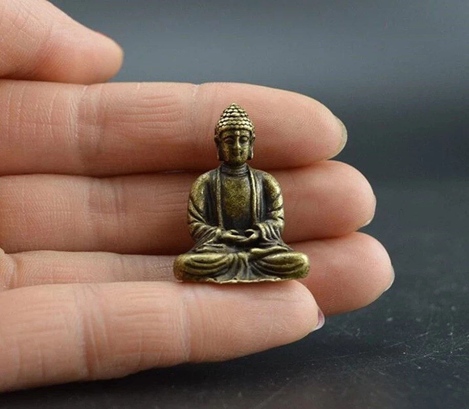 Archaize pure brass Sakyamuni Buddha small statue