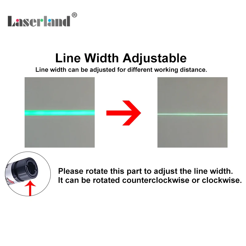 12mm Focusable 520nm 20mW Dot/Line/Cross Laser Module for Marking Welding Embroider with USB Connection