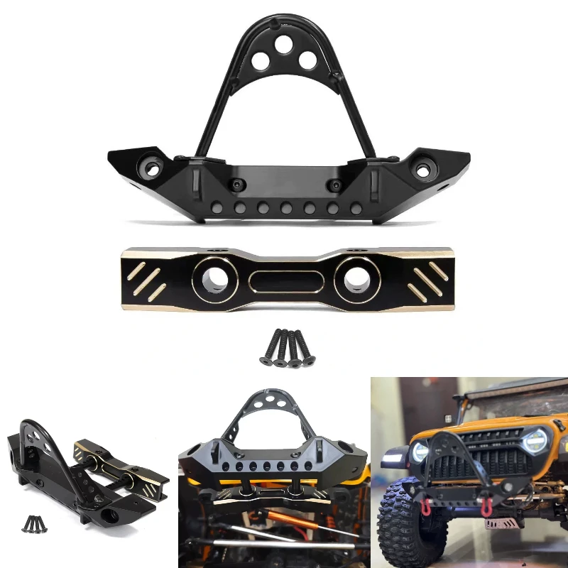

Rc Crawler Stinger Front Bumper Black Gold Brass Crossmember Counterweight Upgrade Parts For 1/7 Scale Mk07 Tk07 Jk07 Rc Car