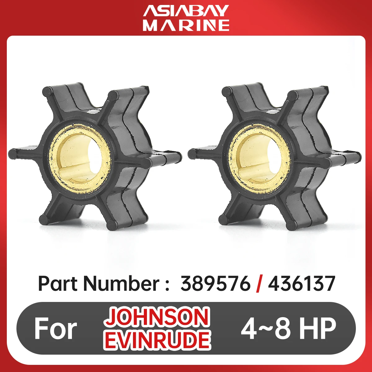 مضخة مياه المكره ل جونسون Evinrude ، محرك محرك خارجي ، أجزاء قارب ، 389576 ، 4hp ، 4.5hp ، 5hp ، 6hp ، 8hp ، 436137 ، سييرا 18-3091