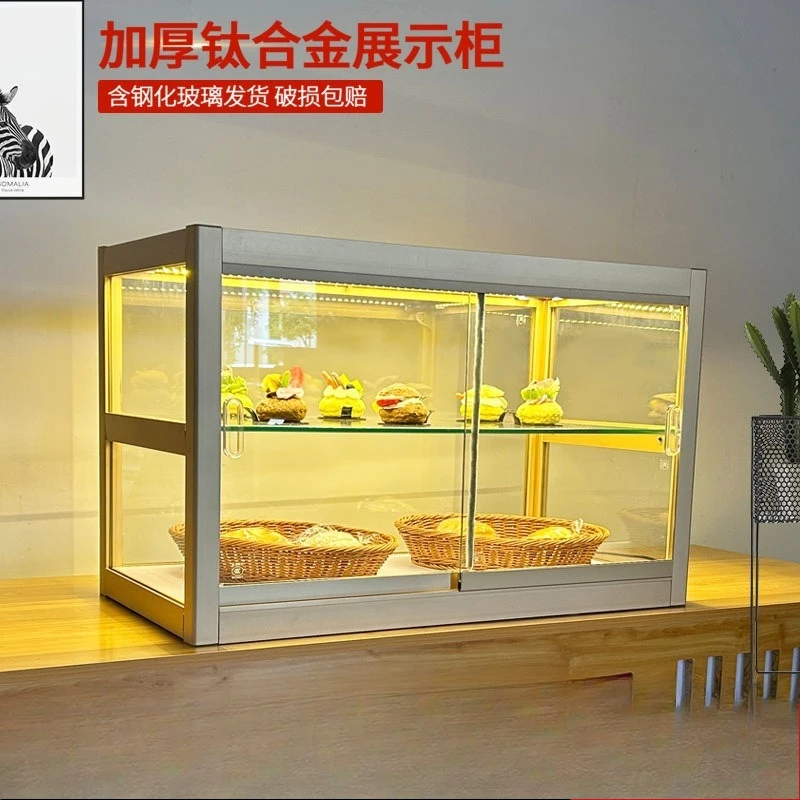 Rock sugar gourd glass bread display cabinet coffee shop dessert pastry bar display shelf storage cabinet small commercial