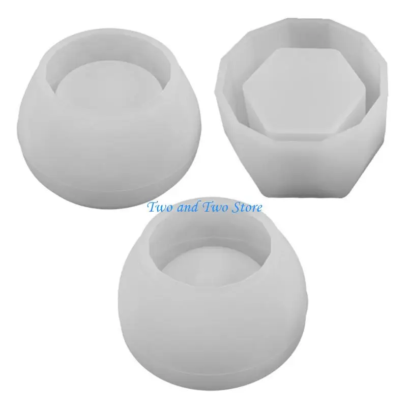 HX6F 3Pcs Fruit Tray Plate Casting Mold Jewelry Box Casting Mold DIY Crafts Soap Mold Handicrafts Home Decoration Mold