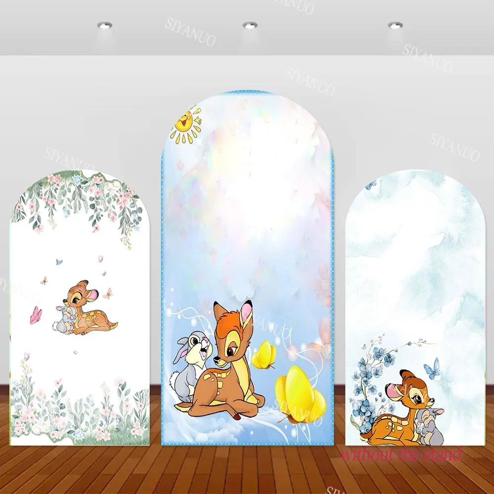 The Bambi Deer Backdrop Kids Arch Cover Birthday Party Elastic Fabric Decoration Photo Background Baby Shower Photography Poster