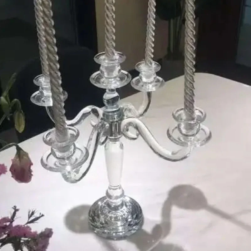 Crystal Glass Candlestick, Wedding Candlestick, Dining Table, Model Room Decoration, Household