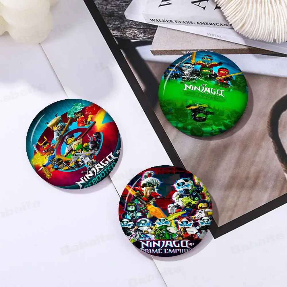 

Cool L-LEGOs Cartoon N-Ninjago Soft Button Pin Round Metal Badge Lapel Pin Parts Gift Friends Kid Jewelry