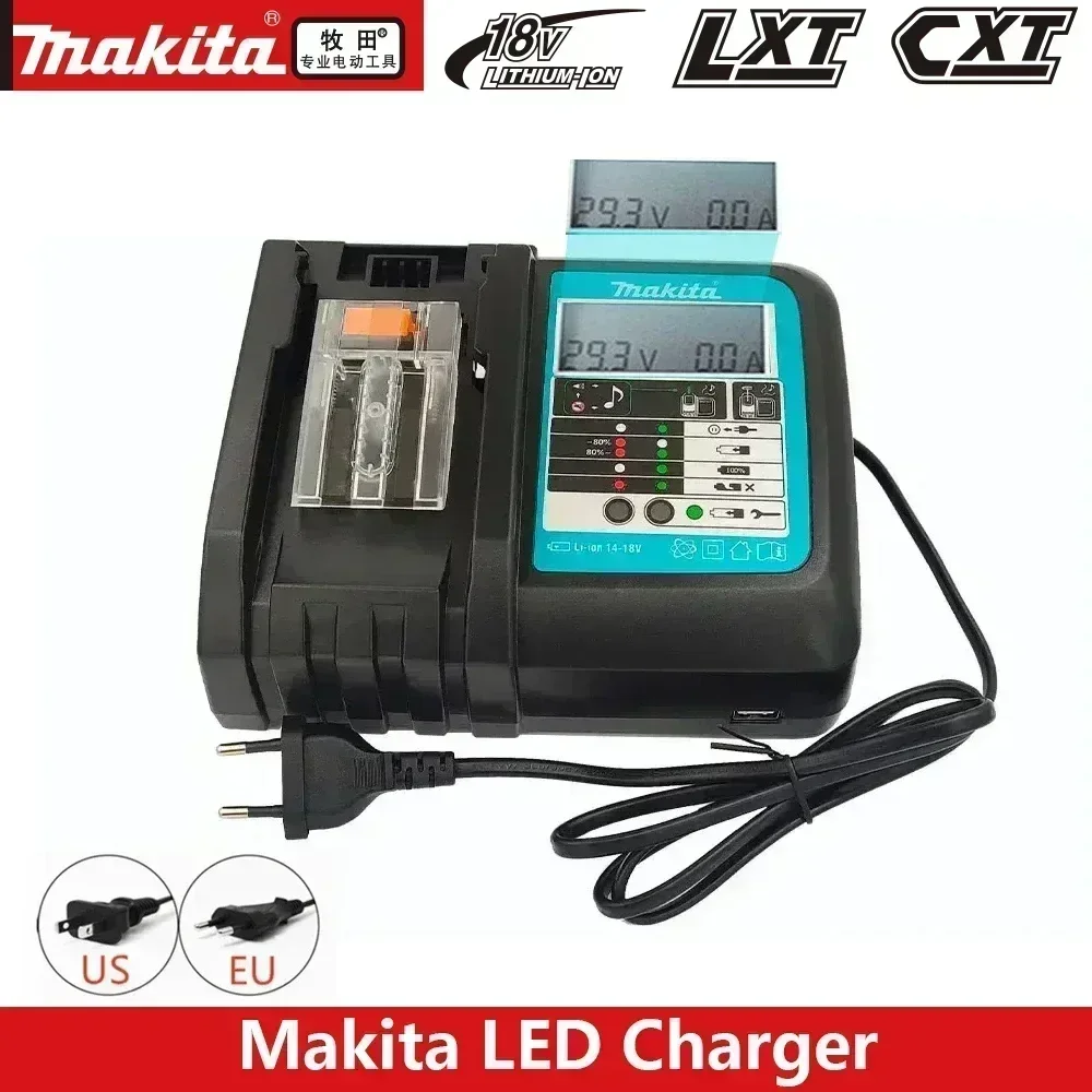 Originele Makita 18V 6A Oplaadbare Accu voor Elektrische Gereedschappen 18V Makita met LED Li-ion Vervanging LXT BL1860B BL1860 BL1850 Oplader