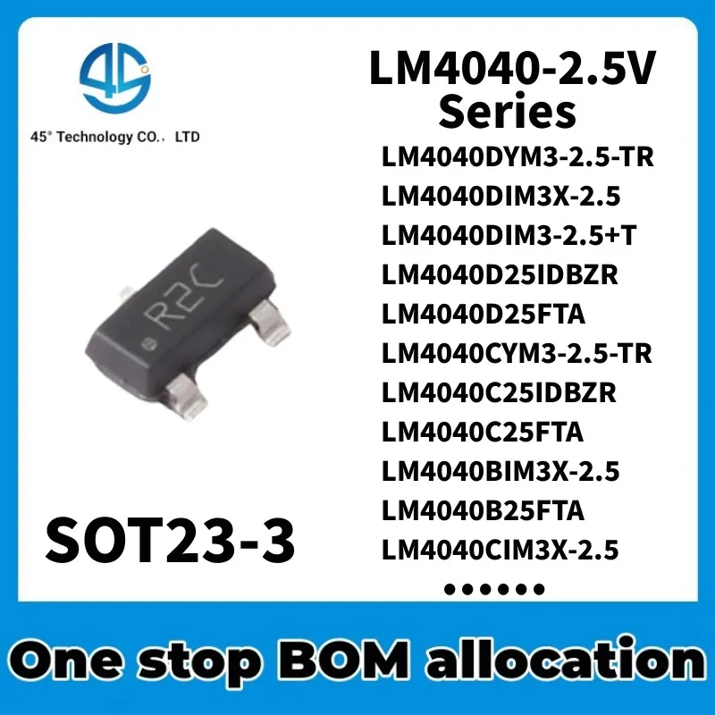 10PCS Original brand new LM4040 2.5V full series LM4040CIM3X-2.5 LM4040B25IDBZR R2C R2B Y2C SOT23-3 voltage reference Ic chipset