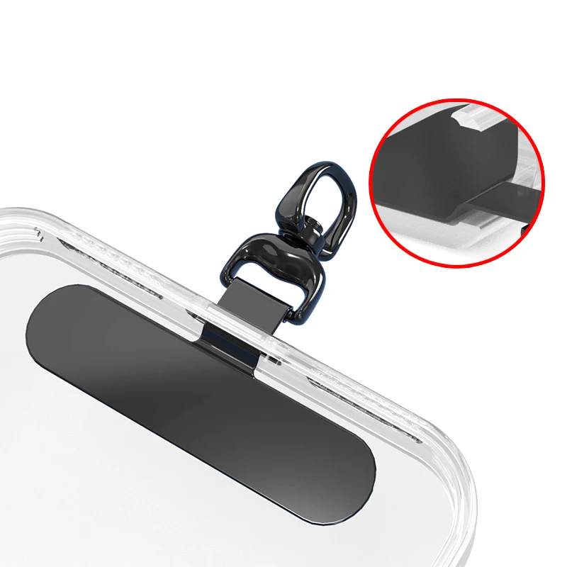 0.3MM Sturdy Metal Cellphone Tether Tab 360 Degree Rotation Phone Hanging Strap Gasket Replacement Phone Lanyard Patch Clip