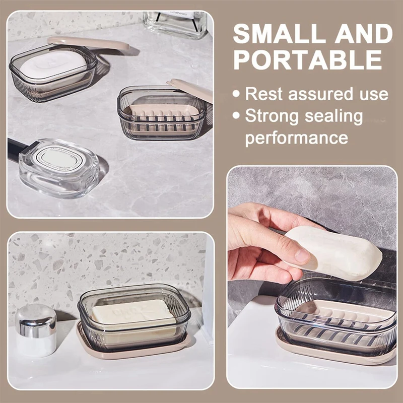 علبة صابون BAAG-Travel مع تصريف، حامل صابون مانع للتسرب للمنزل والسفر، مدمج ومتين،