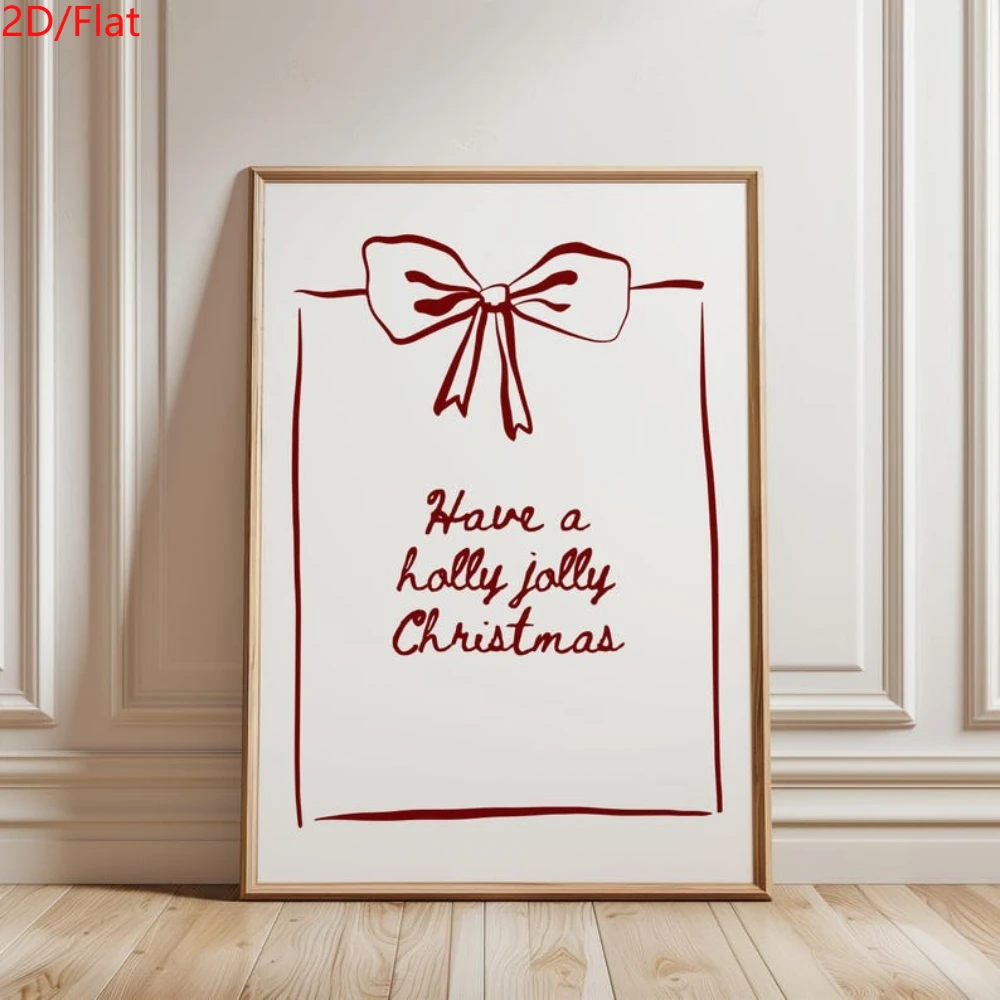 2D Flat, 1pc Minimalist Modern Christmas Canvas Poster - 