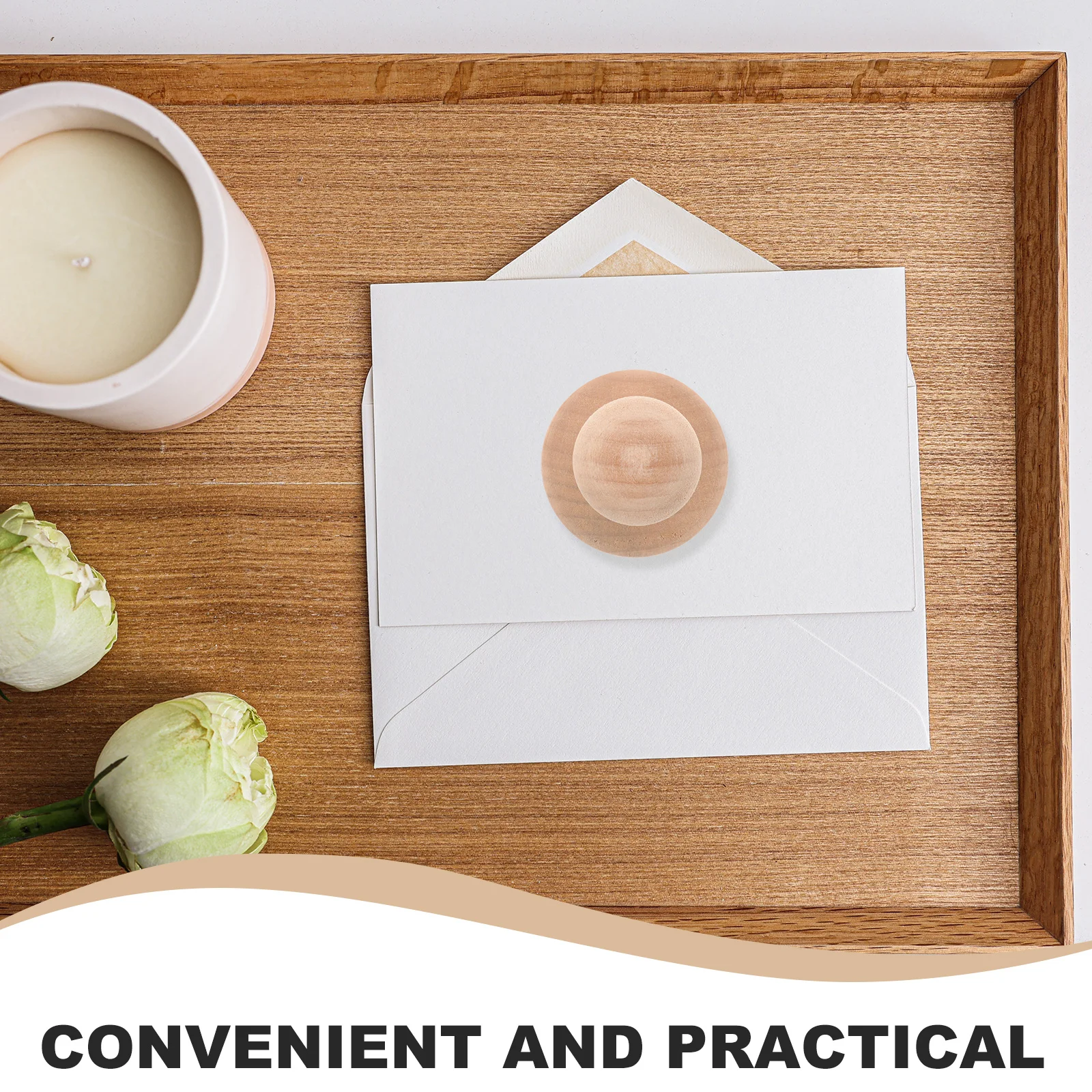 

5Pcs Wood Carving Stamp Handles Natural Color Wax Seal Replacement for Wedding Invitations Envelope Scrapbooking Sealing
