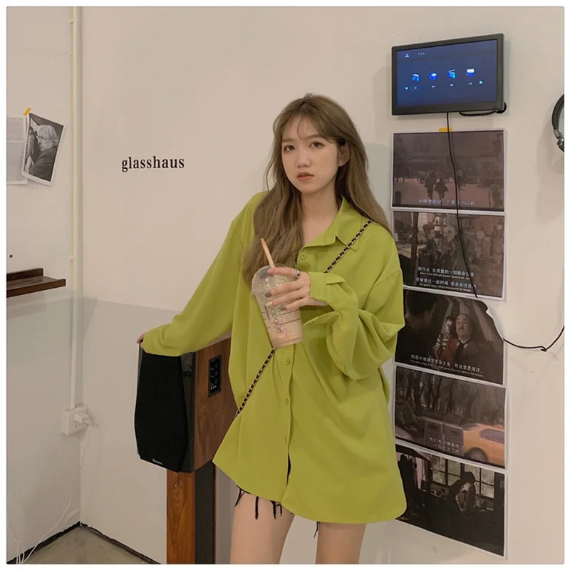 

Avocado Green Shirt Women's 2024 Summer Thin Coat Lazy Wind Sunscreen Shirt Versatile High Fashion Loose and Unique Top P312