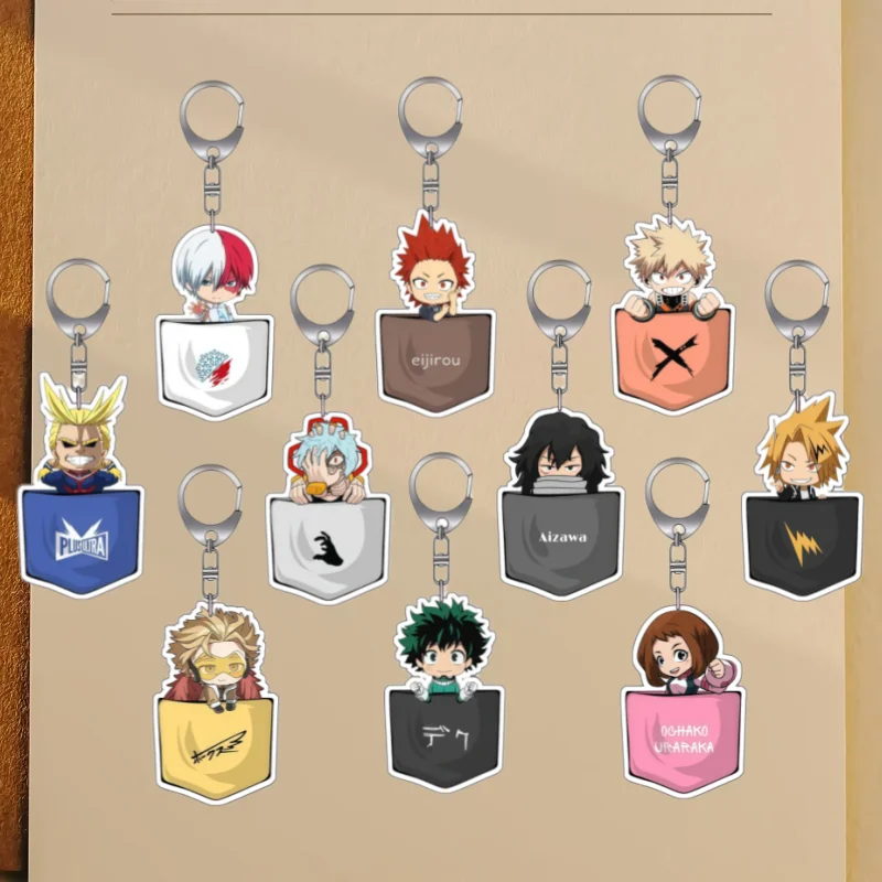 

Acryli Keychain Bag Pendant For My Hero Academia Izuku Midoriya Cute anime character Collection Accessories exquisite Fan Gift