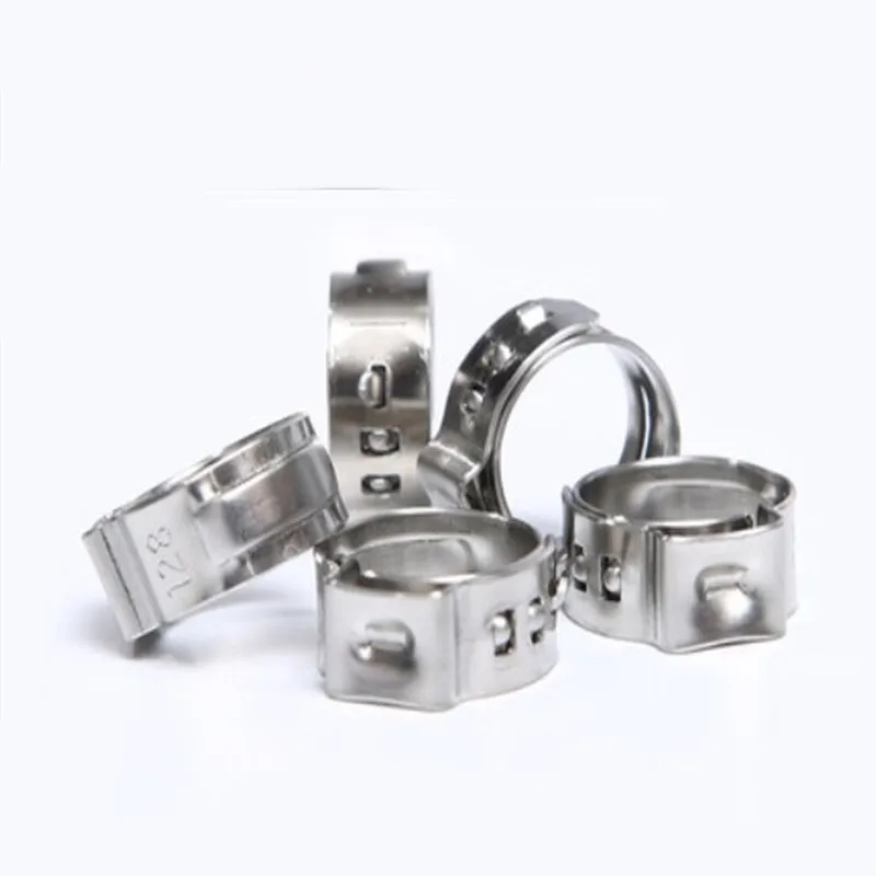 Beicai 100pcs 5.3mm To 30mm Hose Clamps Single Ear Stepless 304 Stainless Steel Hose Clamps Cinch Clamp Rings For Sealing