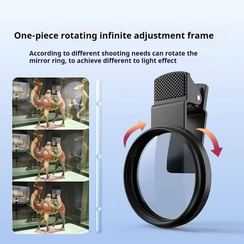 Walkingway 52MM CPL Filter Circular Polarizing Filters for Smartphone Camera Lens Filter With Phone Clip Accessories Filter