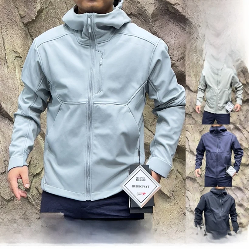 New Autumn Winter Men's Fleece Lined Waterproof Windproof Soft  Jacket Outdoor Gear Durable Standard Fit Youth Fashion