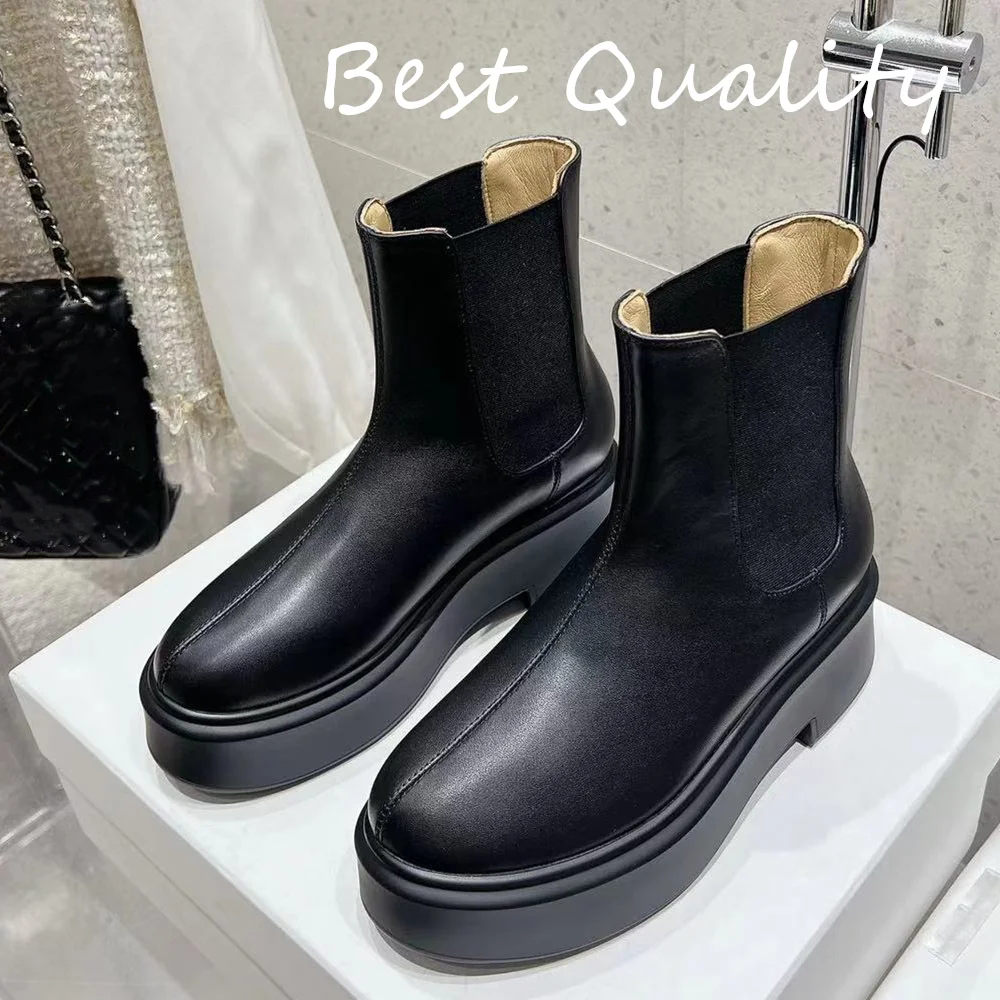 Sheep Anti Fleece Thick Sole Heightened Short Boots Women's Zipper Design Retro Ankle Botas Autumn Casual Versatile Horse Boots