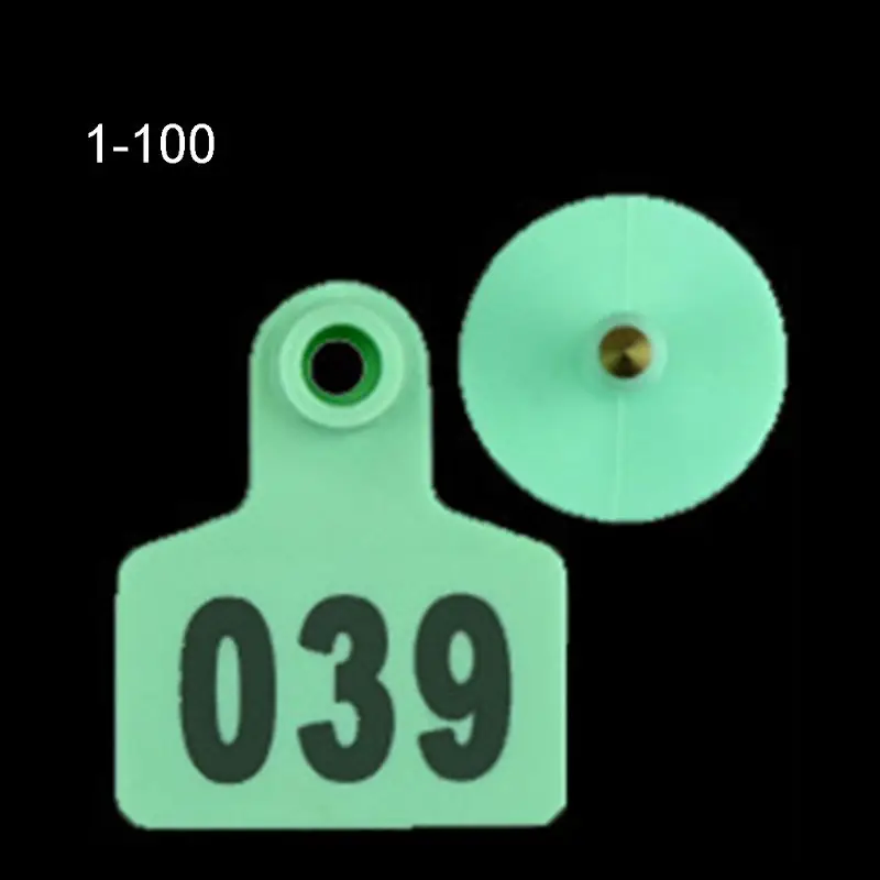 Plastic Livestock Ear Tags with 1-100 Series Numbers Farm Animal Identification Tags for Cattle Pig Sheep Pack of 100