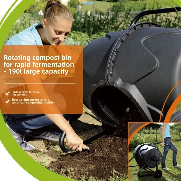 Garden garden compost roller gardening food waste fermentation stand compost