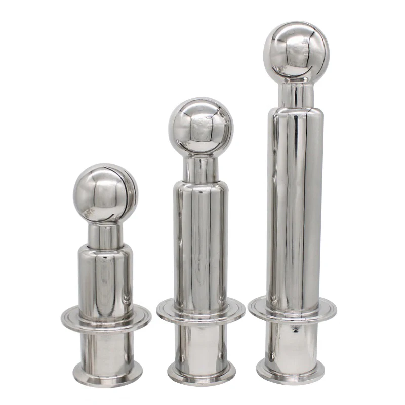 

304 Stainless Steel Double Chuck Rotary Cleaning Ball Sanitary Clamp Type Quick Connect Spray Tank Cleaning Ball