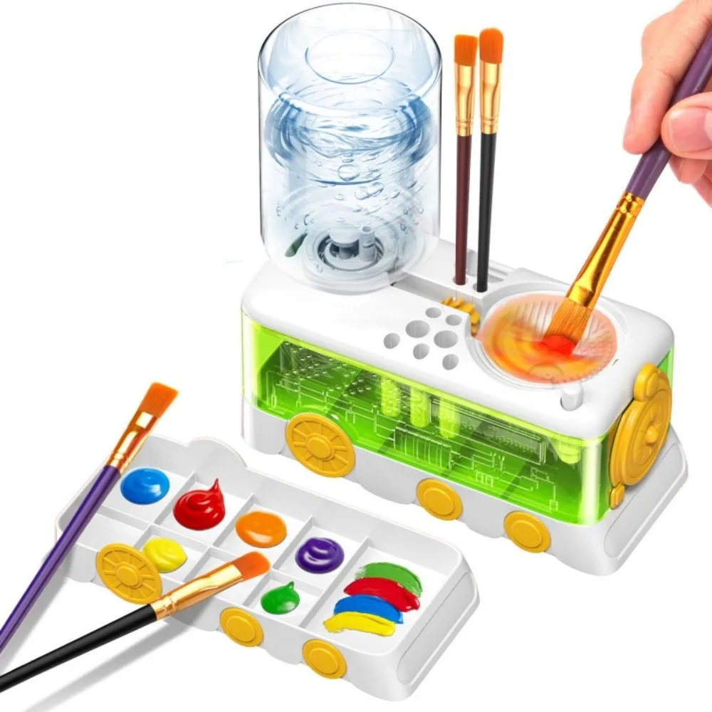 Multifunctional Paint Brush Washer with Drain Button Cleaning Machine Art Tools Paint Brush Clean Device Bucket Portable