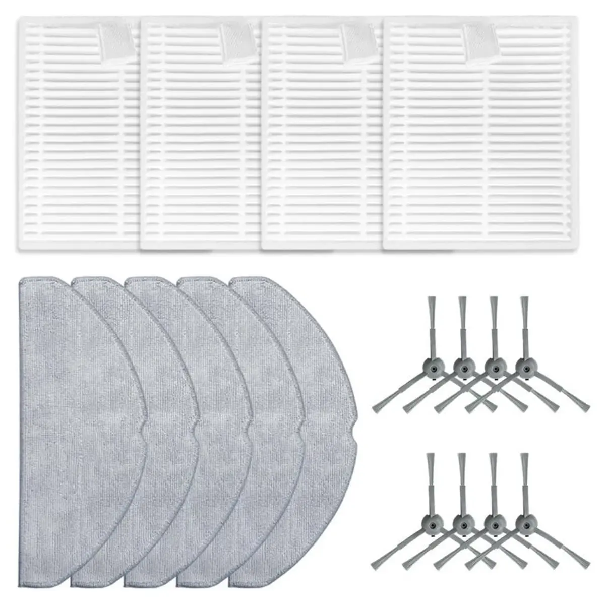 Replacement Side Brush Filter and Mop Pad Kit for and V8 Pro Robot Vacuum Cleaning Accessories Set