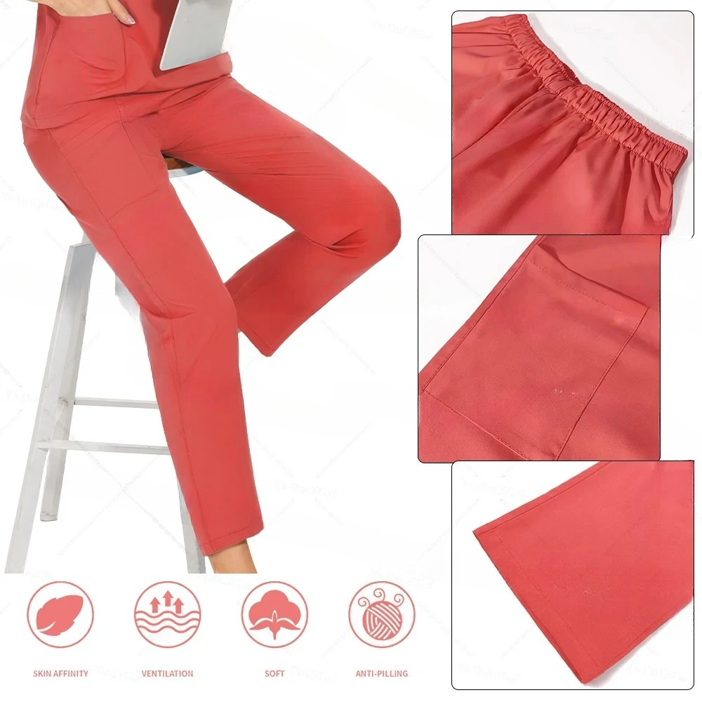 Anti-Wrinkle Premium Fabric Clinical Uniforms Washable Nurse Uniforms Medical Scrubs Sets Surgical Blouse Pockets Straight 2026