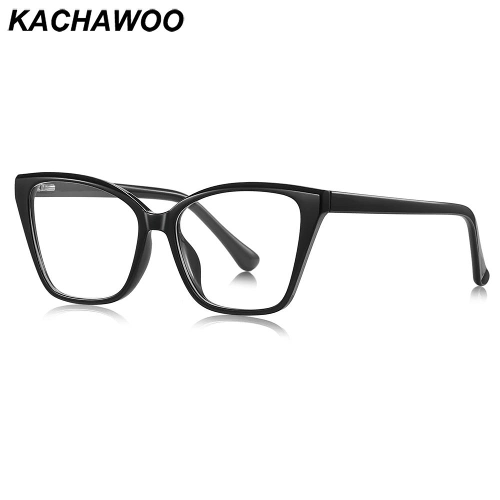 

Kachawoo оправа для очков «кошачий глаз» для женщин TR90 оправа из ацетата синего света, блокирующие очки, женские модные украшения, черный, красный