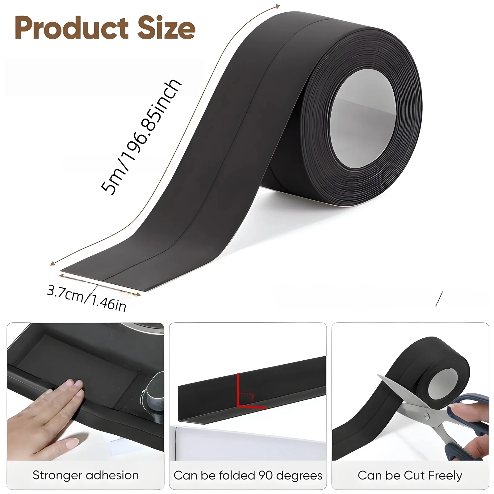 Shower Bath Sealing Tape Strips for Bathroom Kitchen 3.2m Seal Caulk Strip Sink PVC Self Adhesive Waterproof Wall Sticker